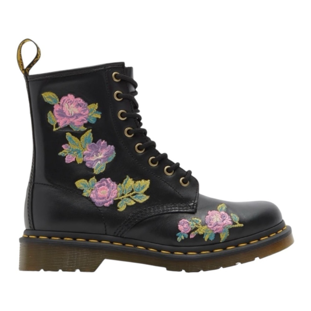 Dr. Martens 1460 Vonda Ii Flower Embroidered Boot In Black - Picture 3 of 6